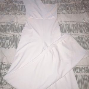 Pretty Little Thing white jumpsuit